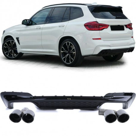 Body kit and visual accessories Rear diffuser Sport Performance Gloss with tailpipes Black fit for BMW X3 G01 | races-shop.com