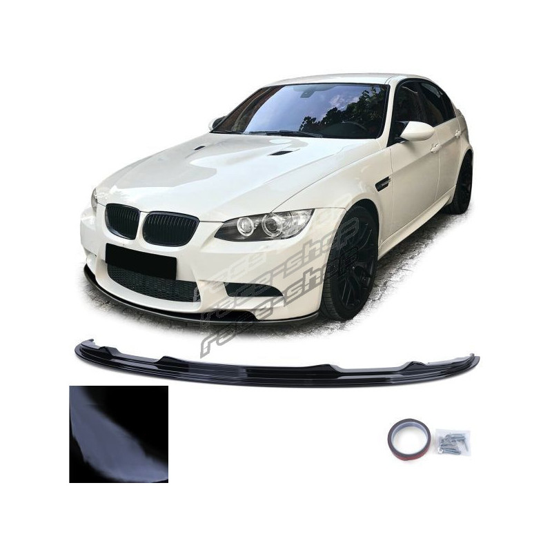 Front spoiler lip performance black gloss fit for BMW 3 Series E90