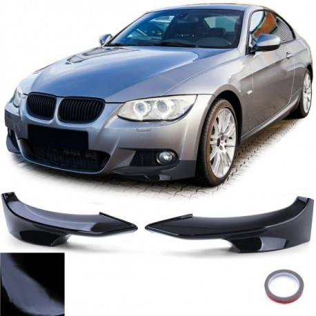 Body kit and visual accessories Front spoiler corners splitter black gloss fit for BMW 3 Series E92 E93 10-13 | races-shop.com