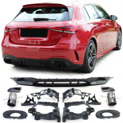 RACES rear diffuser (Sport Type 2) for Mercedes A Class W177 from 19, black