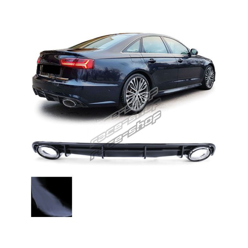 Sport Rear Spoiler Diffuser W/Pipes suitable for AUDI A6 C7 (4G