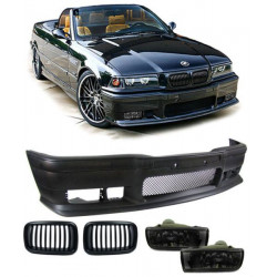 Sport bumper grille clear glass fog lights S fit for 3erBMW E36