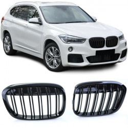 Sport grille double bar performance gloss fit for BMW X1 F48 14-19
