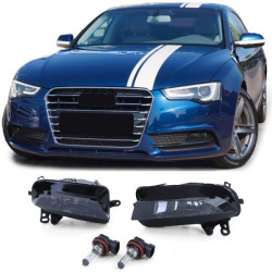 Fog lights H8 Black Smoke pair fits Audi A5 8T 8F 11-17