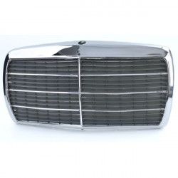 Radiator grille complete with chrome frame and moldings for Mercedes W123 75-85