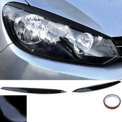 Headlight bezels evil eye black gloss pair for VW Golf 6 08-12