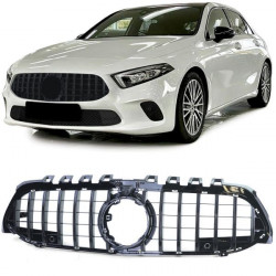 Sport Radiator Grille Black Gloss for Mercedes A Class W177 from 18 with camera