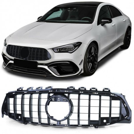 Body kit and visual accessories RACES grille (Sport) for Mercedes CLA C118 from 19 (for parking sensors), glossy black | races-shop.com