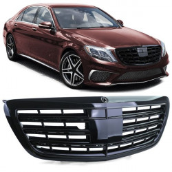 Sport Radiator Grill Black Gloss fits Mercedes S W222 with Night Vision 13-20