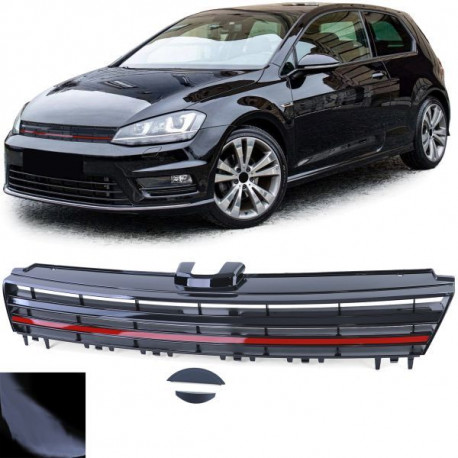 Body kit and visual accessories Sport grille without emblem black gloss fit for VW Golf 7 12-17 | races-shop.com