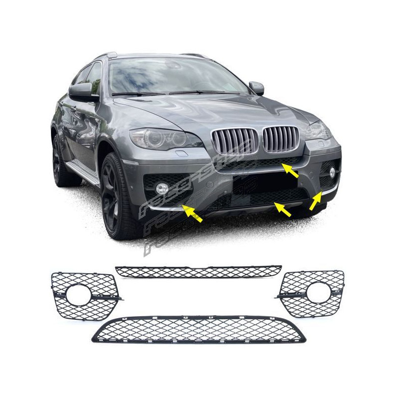 Grille bumper fog light bezels set suitable for BMW X6 E71 06-14