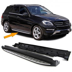 Aluminum running boards flank protection OE style with ABE for Mercedes ML W166 from 11