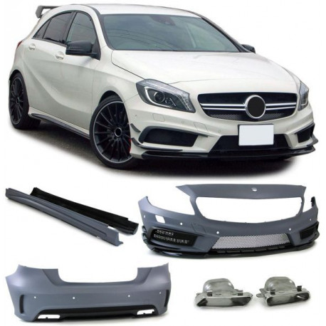 Body kit and visual accessories Bodykit Sport Look Front Rear Bumper Sill for Mercedes A W176 12-19 | races-shop.com