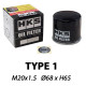 Oil filters HKS Type 1 Oil Filter M20x1.5 | races-shop.com