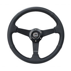 3 spoke steering wheel NRG, 350mm, leather, 38mm offset, black