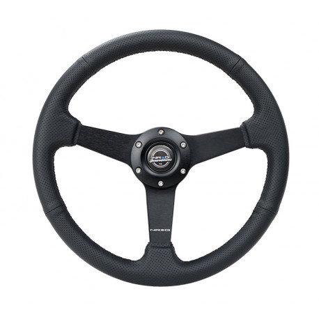 steering wheels NRG Sport 3-spoke Steering Wheel (350mm) - Black Leather | races-shop.com