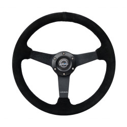 NRG Sport 3-spoke suede Steering Wheel (350mm) - Black