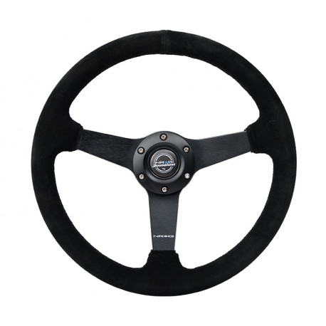 steering wheels 3 spoke steering wheel NRG, 350mm, suede, 38mm offset, black | races-shop.com