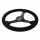 steering wheels 3 spoke steering wheel NRG, 350mm, suede, 38mm offset, black | races-shop.com
