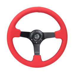 3 spoke steering wheel NRG, 350mm, alcantara, 75mm offset, red/black