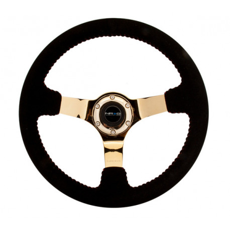 steering wheels NRG Reinforced 3-spoke suede Steering Wheel (350mm) - Gold | races-shop.com