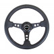 steering wheels NRG Reinforced 3-spoke leather Steering Wheel with holes, (350mm), black | races-shop.com