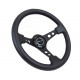 steering wheels 3 spoke steering wheel NRG, 350mm, leather, drilled spokes, 75mm offset, black | races-shop.com