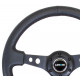 steering wheels 3 spoke steering wheel NRG, 350mm, leather, drilled spokes, 75mm offset, black | races-shop.com