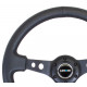 steering wheels NRG Reinforced 3-spoke leather Steering Wheel with holes, (350mm), black | races-shop.com