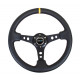steering wheels 3 spoke steering wheel NRG, 350mm, leather, 75mm offset, black/yellow | races-shop.com