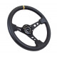 steering wheels 3 spoke steering wheel NRG, 350mm, leather, 75mm offset, black/yellow | races-shop.com