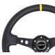 steering wheels NRG Reinforced 3-spoke leather Steering Wheel with holes, (350mm), black/yellow | races-shop.com