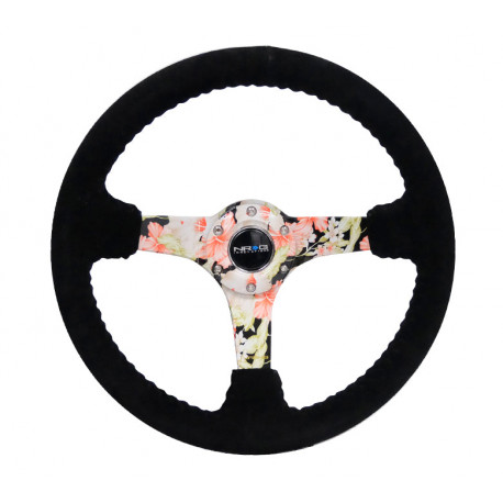 steering wheels NRG Reinforced 3-spoke suede Steering Wheel (350mm) - Floral Dipped | races-shop.com