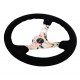 steering wheels 3 spoke steering wheel NRG, 350mm, suede, 75mm offset, black/pink | races-shop.com