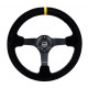 steering wheels NRG Reinforced 3-spoke suede Steering Wheel (350mm) - Black/Yellow | races-shop.com