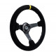 steering wheels 3 spoke steering wheel NRG, 350mm, suede, 75mm offset, black/yellow | races-shop.com