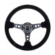 steering wheels NRG Reinforced 3-spoke suede Steering Wheel with holes, (350mm), black | races-shop.com