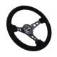 steering wheels 3 spoke steering wheel NRG, 350mm, suede, drilled spokes, 75mm offset, black | races-shop.com