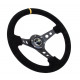 steering wheels NRG Reinforced 3-spoke suede Steering Wheel with holes, (350mm), black/yellow | races-shop.com