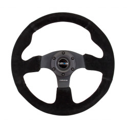 3 spoke steering wheel NRG RACE, 320mm, suede, 25mm offset, black