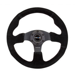 NRG RACE STYLE 3-spoke suede Steering Wheel (320mm), black