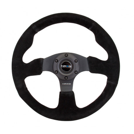 steering wheels 3 spoke steering wheel NRG RACE, 320mm, suede, 25mm offset, black | races-shop.com