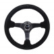 steering wheels NRG Reinforced 3-spoke suede Steering Wheel (350mm) - Black/red | races-shop.com