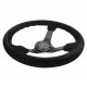 steering wheels 3 spoke steering wheel NRG, 350mm, suede, 75mm offset, black/red | races-shop.com