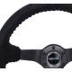 steering wheels 3 spoke steering wheel NRG, 350mm, suede, 75mm offset, black/red | races-shop.com
