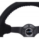 steering wheels NRG Reinforced 3-spoke suede Steering Wheel (350mm) - Black/red | races-shop.com