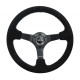 steering wheels NRG Reinforced 3-spoke suede Steering Wheel (350mm) - Black/blue | races-shop.com