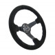 steering wheels 3 spoke steering wheel NRG, 350mm, suede, 75mm offset, black/blue | races-shop.com