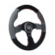 steering wheels 3 spoke steering wheel NRG RACE, 320mm, suede, flat bottom, 25mm offset, black/grey | races-shop.com