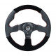 steering wheels 3 spoke steering wheel NRG RACE, 320mm, suede, flat bottom, 25mm offset, black/grey | races-shop.com